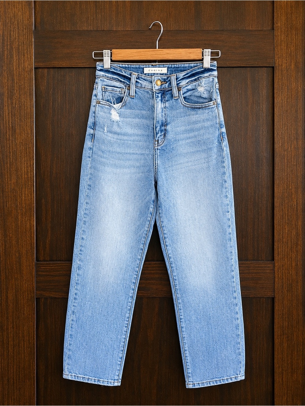 eunina Light Blue Ultra High-Rise Straight Jeans